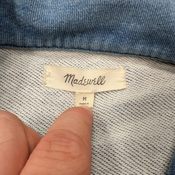 Madewell Jacket Womens M Blue Indigo Terry Shirt Shaket French Terry Chore - Picture 4 of 8